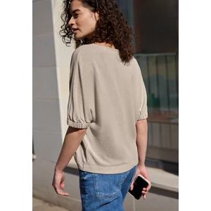 Kép 2/6 - Póló - knit look shirt w.gathered cuf - 2604