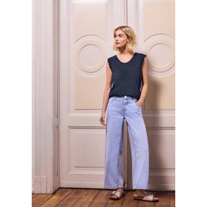 Kép 6/7 - Póló - StudFo_V-neck top w.lace frFll - 2606