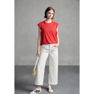 Kép 4/6 - Póló - linen look top w.volant 2505