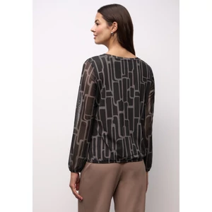 Kép 3/6 - Ing - printed mesh shirt w.gathered 2511