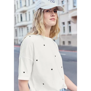 Kép 6/7 - Póló - allover heart print shirt - 2604