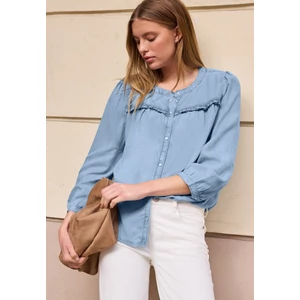Kép 3/6 - Blúz-Ing - SE_Washed tunic blouse w frill - 2604