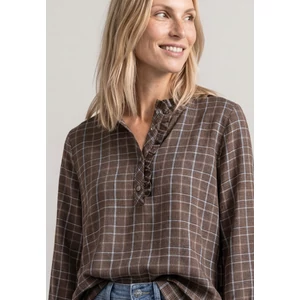 Kép 1/5 - Blúz - Check feminine blouse w ruffle - 2608