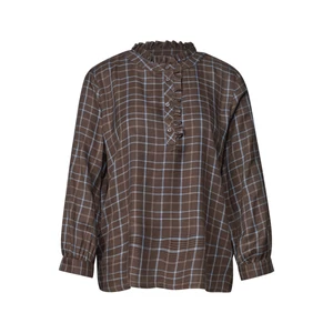 Kép 4/5 - Blúz - Check feminine blouse w ruffle - 2608