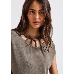 Kép 1/6 - Ing - linen look shirt w.cut out nec 2505