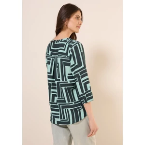 Kép 3/6 - Blúz - Printed Softwave Splitneck Blo 2504
