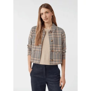 Kép 1/8 - Blézer és dzseki indoor -  Short checked jacket with welt pockets 2510