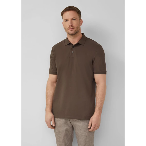Polo shirt in stretch cotton blend piqué
