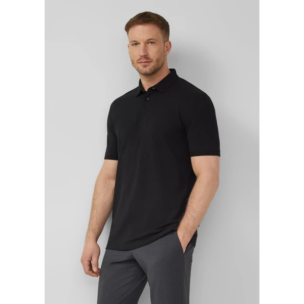 Polo shirt in stretch cotton blend piqué
