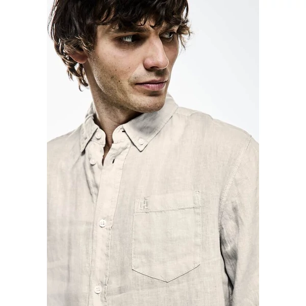 Ing - garment dye linen shirt, butto 2403