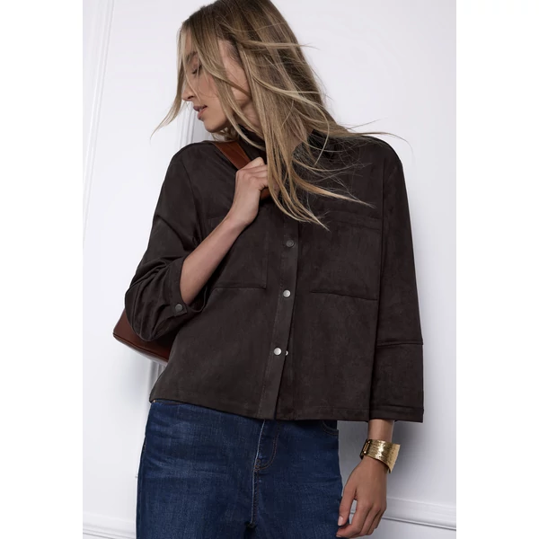 Blúz - Velours shirtcollar blouse w p 2512