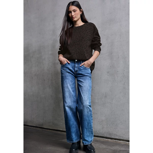 Pulóver - QR Studio Loose Fit Print Crew 2509 WS02