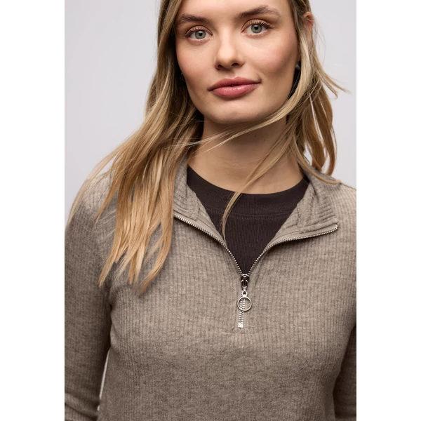 Ing - cosy rib shirt w.zipper 2512