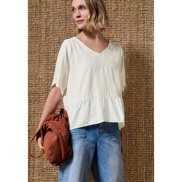 Blúz - V-neck blouse w peplum detail - 2607