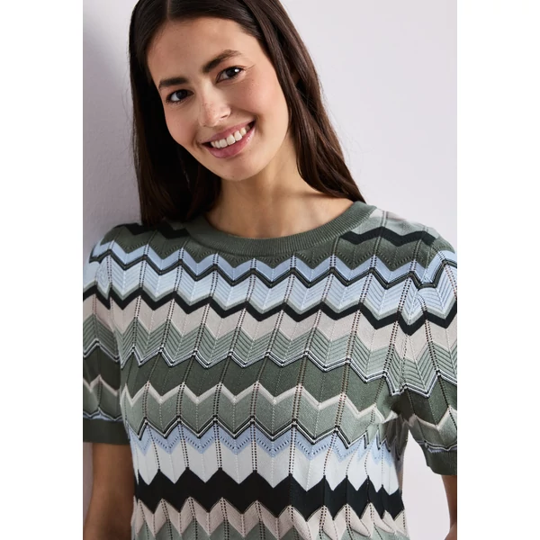 Pulóver - multicolor zig-zag sweater - 2605