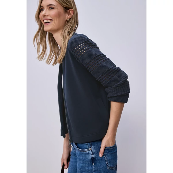 Ing - silk look jacket w.knit sleeve - 2603