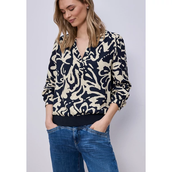 Blúz - Splitneck blouse w elastic tap - 2603