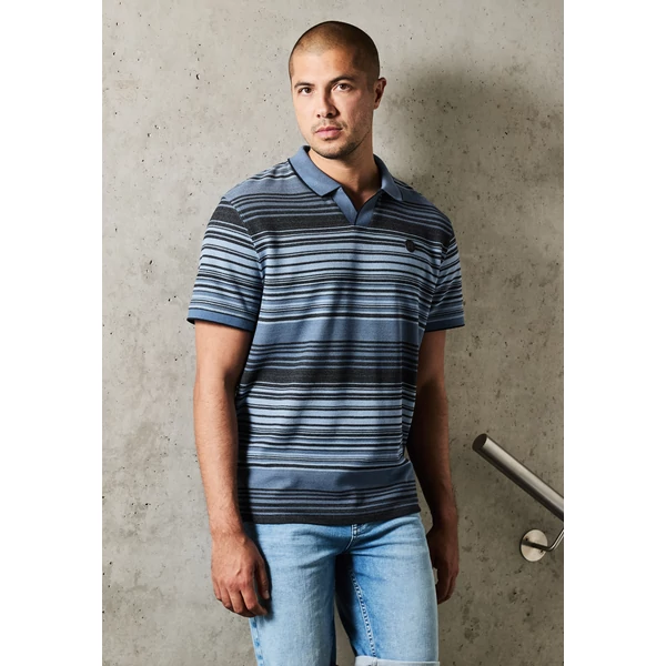 Póló - yarn dyed striped polo w. open - 2504