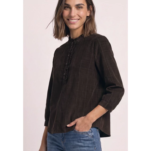 Blúz - Corduroy blouse w ruffle detai - 2608