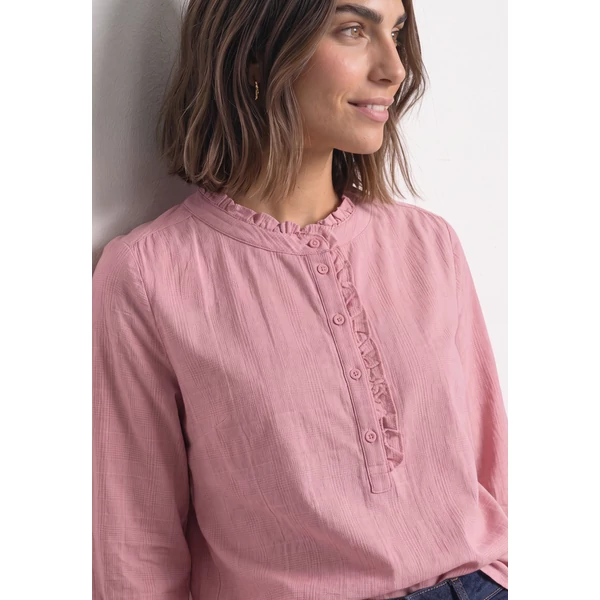 Blúz - Corduroy blouse w ruffle detai - 2608