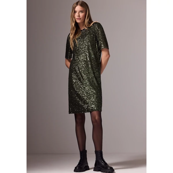 sequins T-Shirt Dress solid 2411