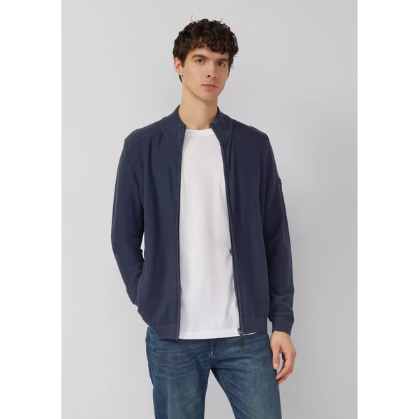 Pulóver - Cardigan in pattern mix with troyer collar and logo WSF02