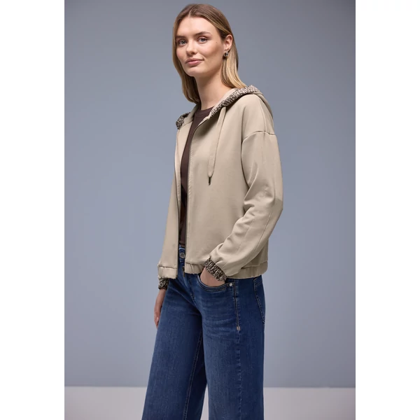 Ing - silk look hoody jacket w.print 2601