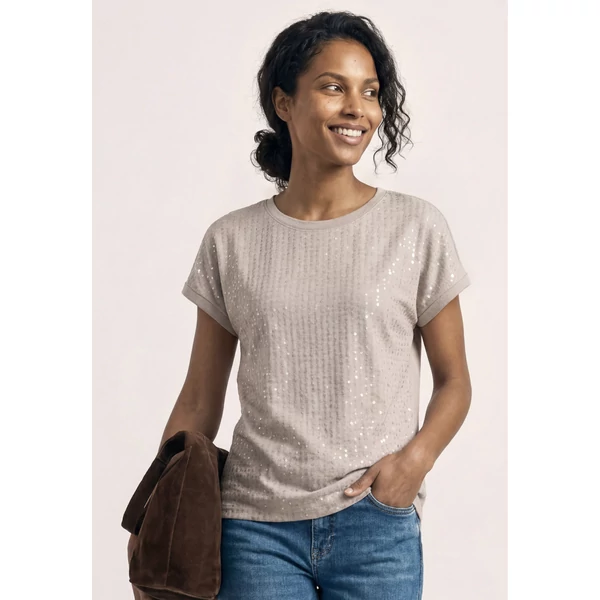 Ing - knit look shirt w.transparent - 2605