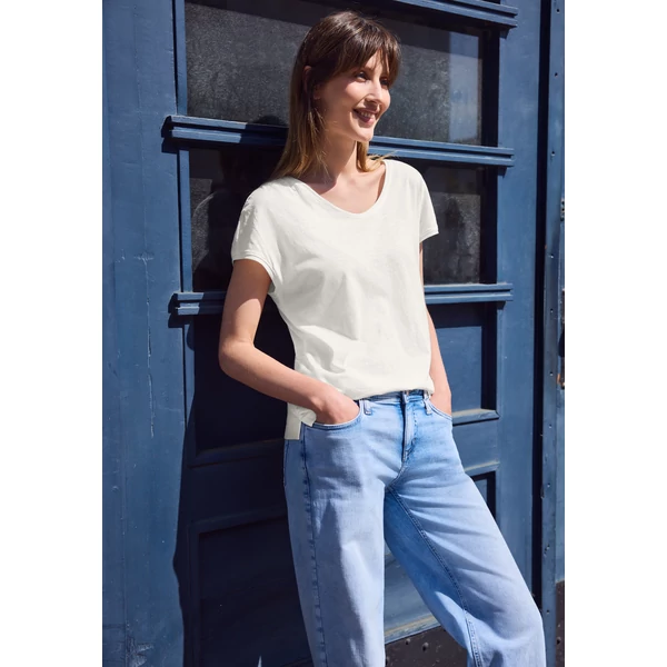 Póló - LTD QR_Studio_v-neck jersey sl - 26FS