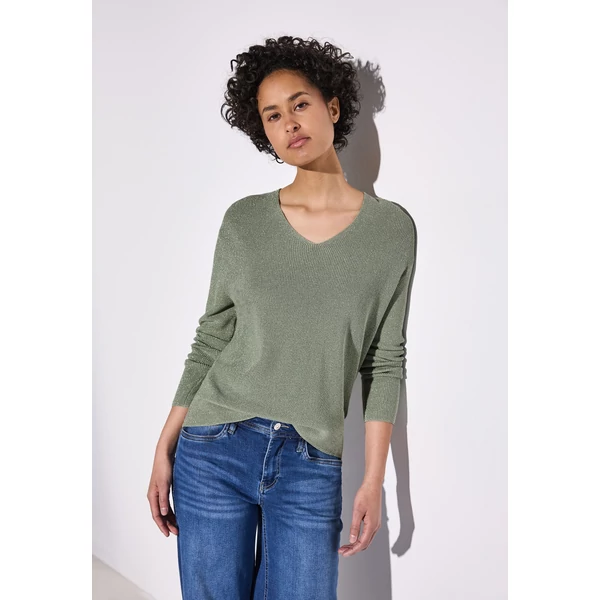 Pulóver - LTD_QR_lurex v-neck sweater 2503