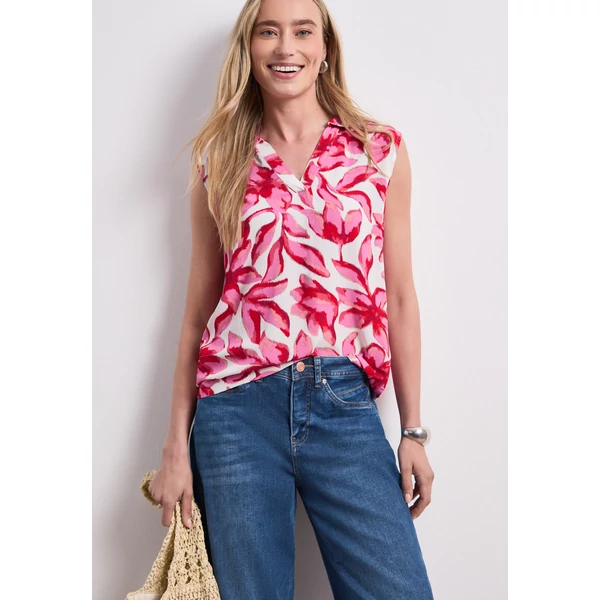 Ing - printed mat-mix top w.collar - 2605