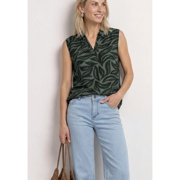 Ing - printed mat-mix top w.collar - 2605
