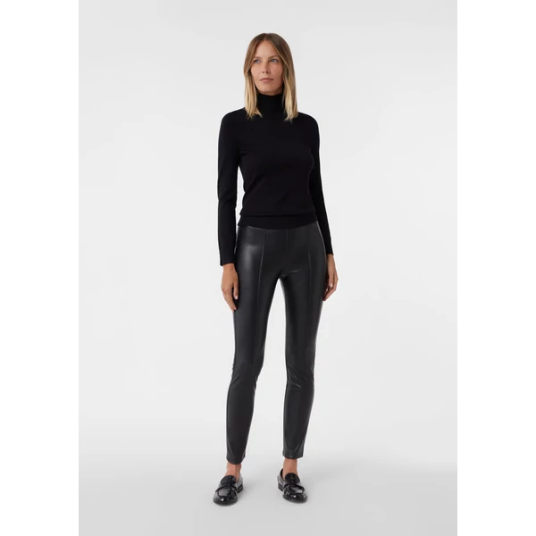 Nadrág -  Leggings with decorative seams made of imitation leather 2510