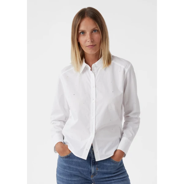 Blúz -  Cropped poplin blouse with rhinestone appliqué 2510