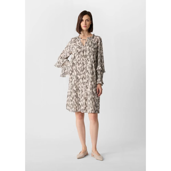 Ruha -  Chiffon dress with animal print and flounce details 2510