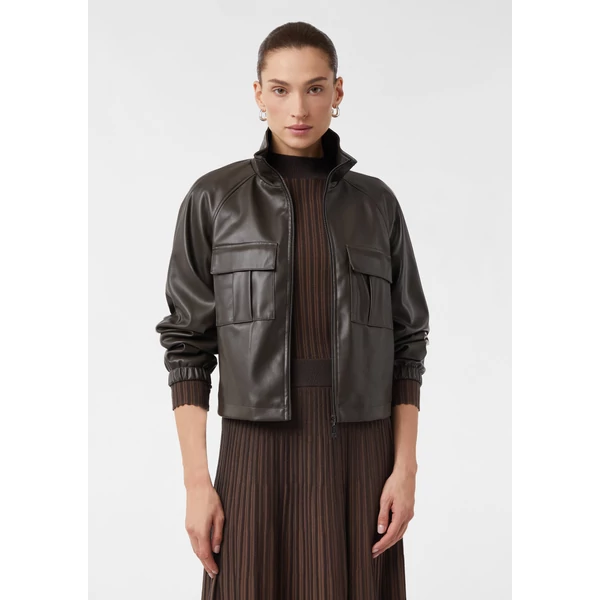 Blézer és dzseki indoor -  Jacket in smooth leather look with patch pockets 2510
