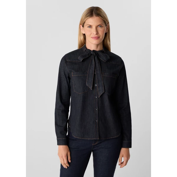 Blúz -  Soft denim shirt with a tie-neck 2510