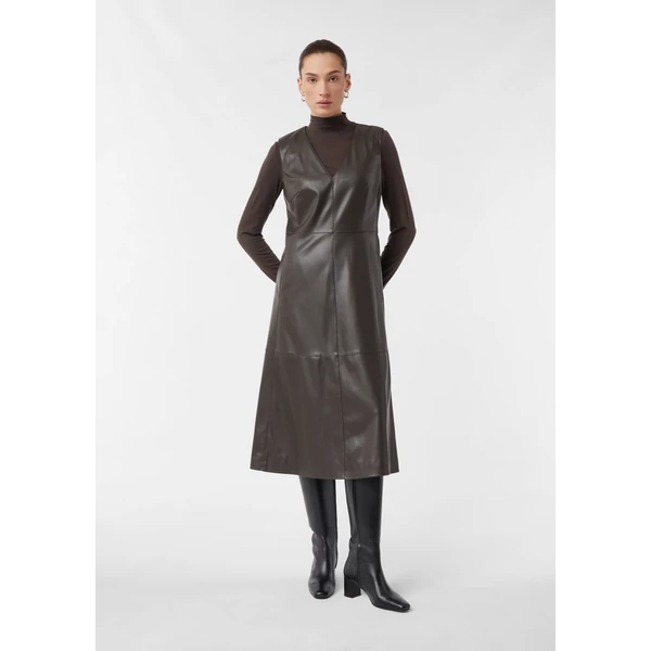 Ruha -  Leather-look midi dress with a deep V-neckline 2510