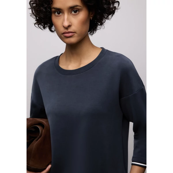 Ing - silk look shirt w.2 in 1 strip 2602