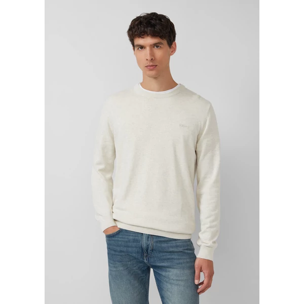 Pulóver -  Knitted jumper with logo embroidery  - Cream | s.Oliver 2510