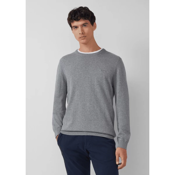 Pulóver -  Knitted jumper with logo embroidery  - Grey | s.Oliver 2510