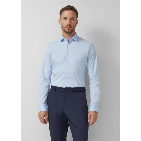 Ing -  Tailored fit: business shirt made from stretch cotton  - Blue | s.Oliver 2510 