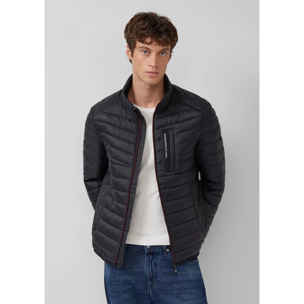Dzseki -  Lightweight quilted jacket with sporty contrast details | 360° Circular Vision  - Black | s.Oliver 2510