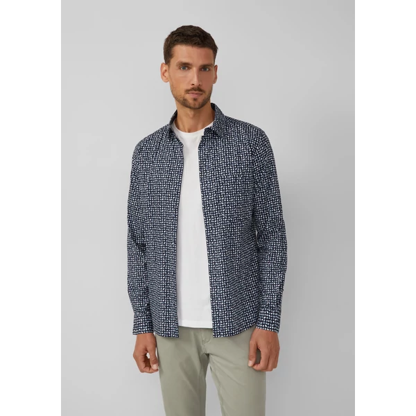 Ing -  Slim fit: patterned shirt made from stretch cotton  - Blue | s.Oliver 2510 WSF02