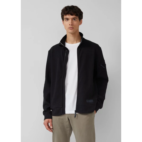 Dzseki -  Mottled sweat jacket with sleeve pocket  - Black | s.Oliver 2510