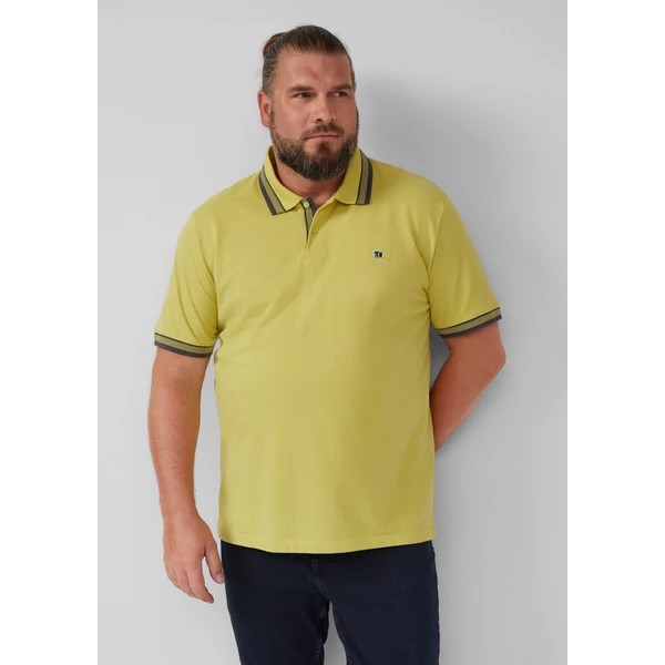 Póló -  Cotton piqué polo shirt with contrasting details  - Green | s.Oliver 2510