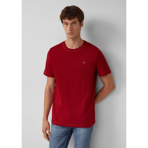 Póló -  Heavy jersey T-shirt with crew neck and logo print  - Red | s.Oliver 2510