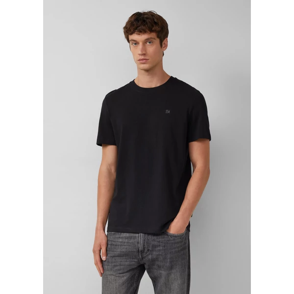 Póló -  Heavy jersey T-shirt with crew neck and logo print  - Black | s.Oliver 2510