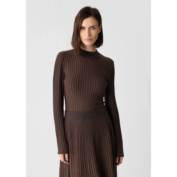 Pulóver -  Ribbed viscose stretch sweater in bicolor 2510