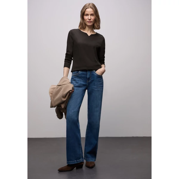 Ing - rib shirt w.neck slit - 2512